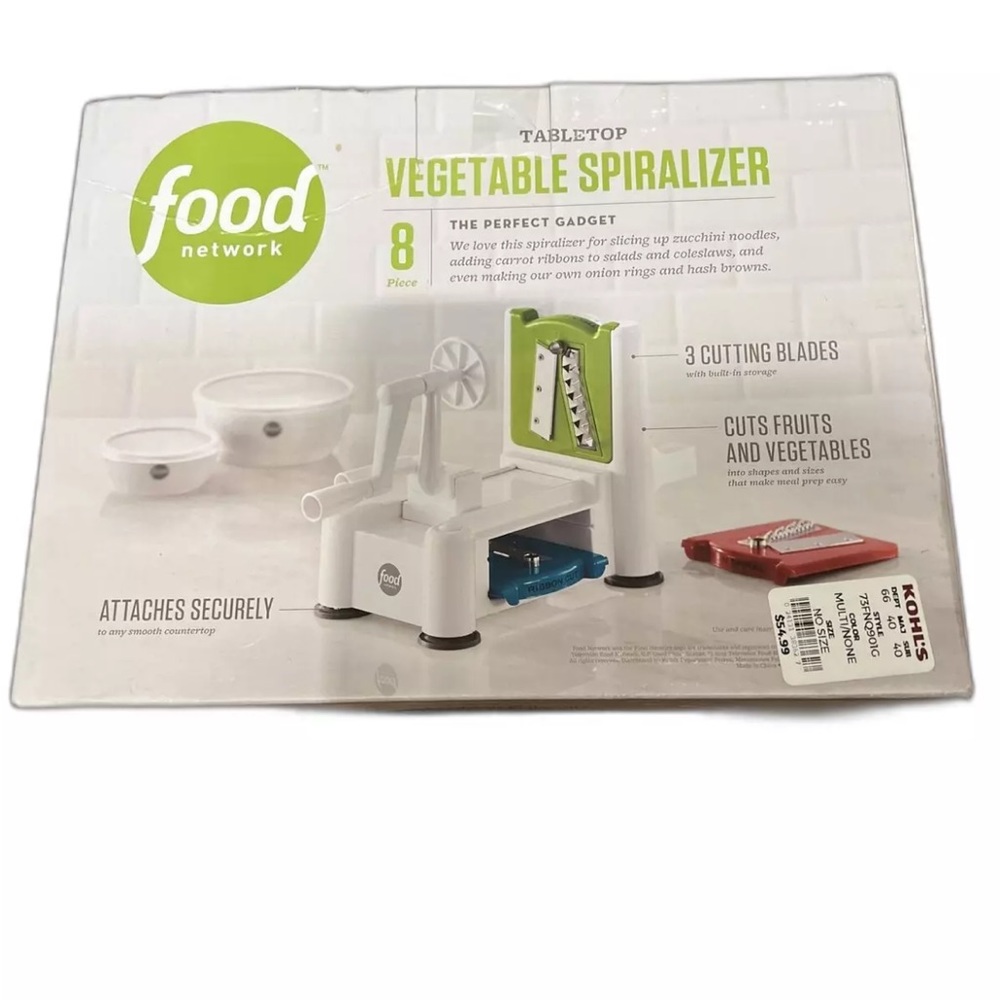 Food Network Tabletop Vegetable Spiralizer - White and Green